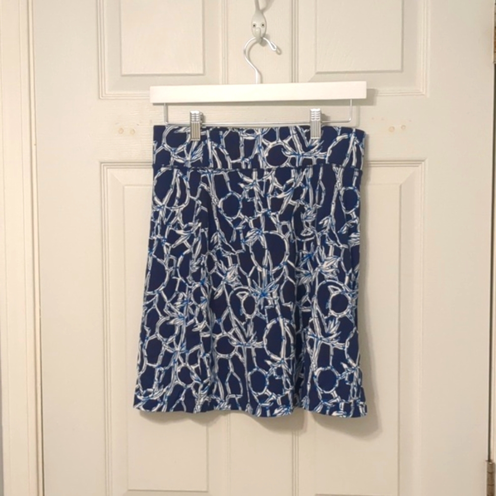 Lilly Pulitzer Brenna Knit Skirt in High Tide Lucky Bamboo Navy and Whit…